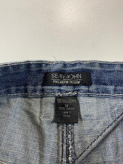 Vintage Sean John Blue Denim Jeans with Embroidered Details