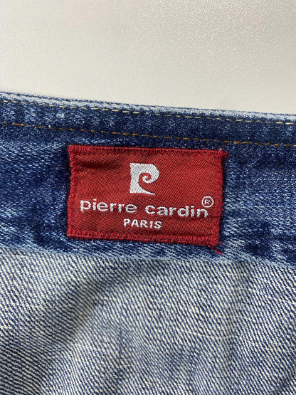 Vintage Pierre Cardin Denim Mini Skirt with Diagonal Zipper