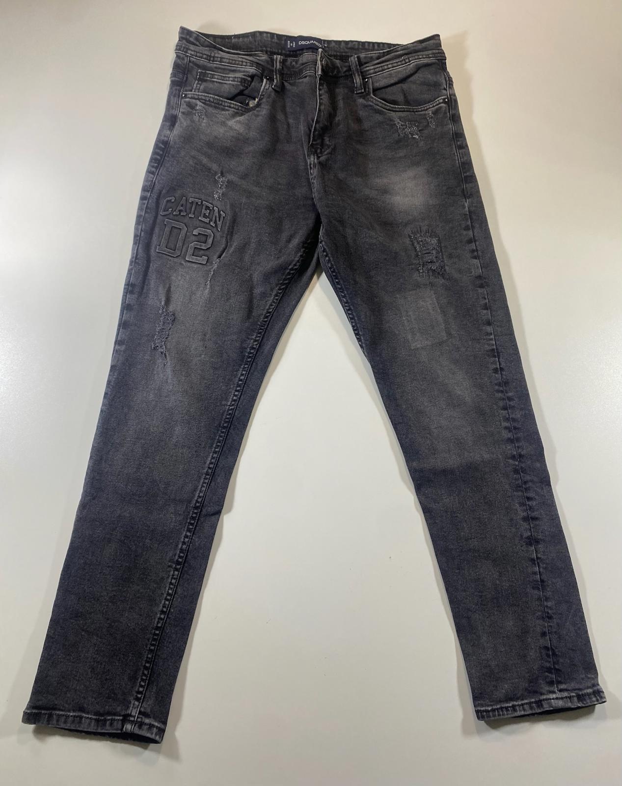 Dsquared2 Distressed Black Denim Jeans with CATEN D2 Patch