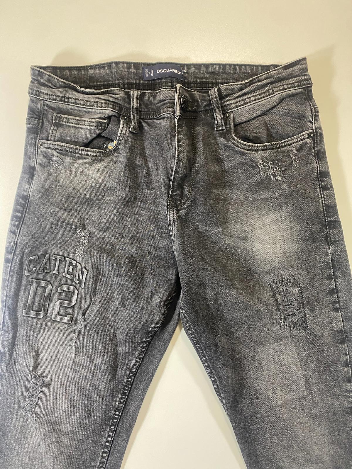 Dsquared2 Distressed Black Denim Jeans with CATEN D2 Patch