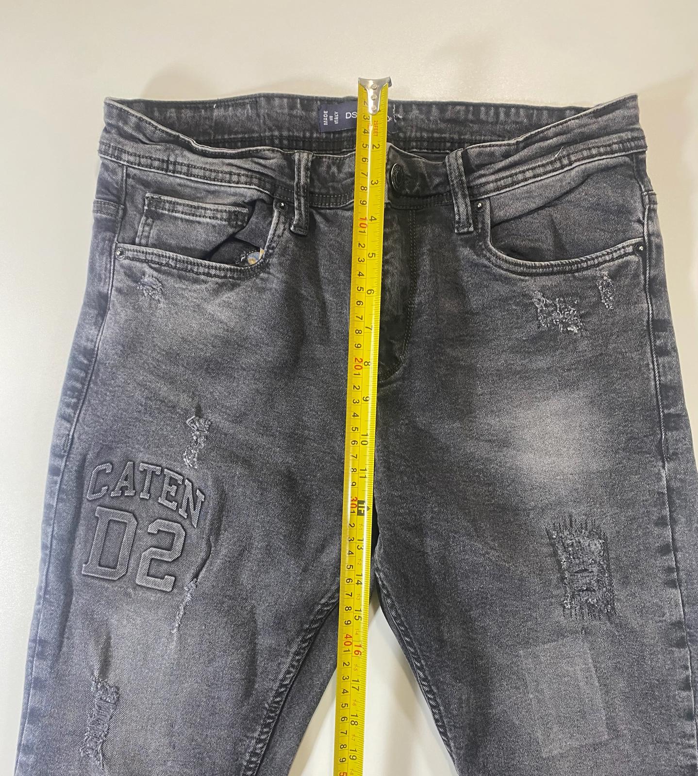 Dsquared2 Distressed Black Denim Jeans with CATEN D2 Patch