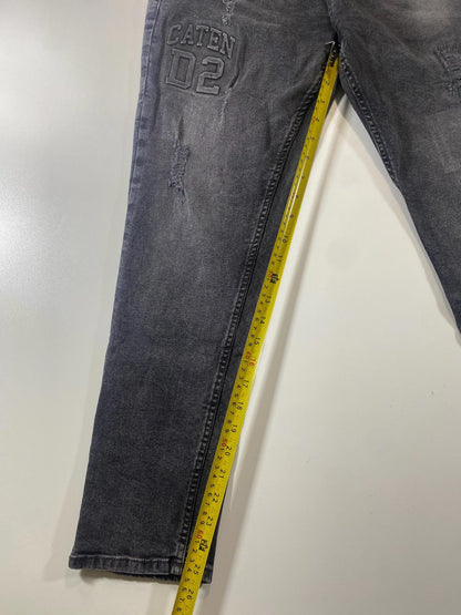 Dsquared2 Distressed Black Denim Jeans with CATEN D2 Patch