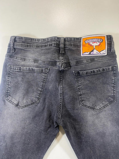 Dsquared2 Distressed Black Denim Jeans with CATEN D2 Patch