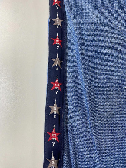 Vintage Tommy Jeans Blue Denim Pants with Star Side Stripes