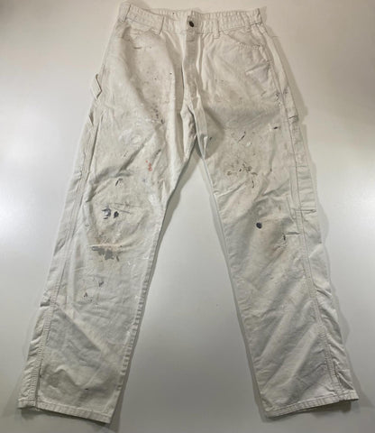 Vintage Dickies White Carpenter Pants w Paint Splatter 34