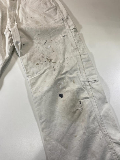 Vintage Dickies White Carpenter Pants w Paint Splatter 34
