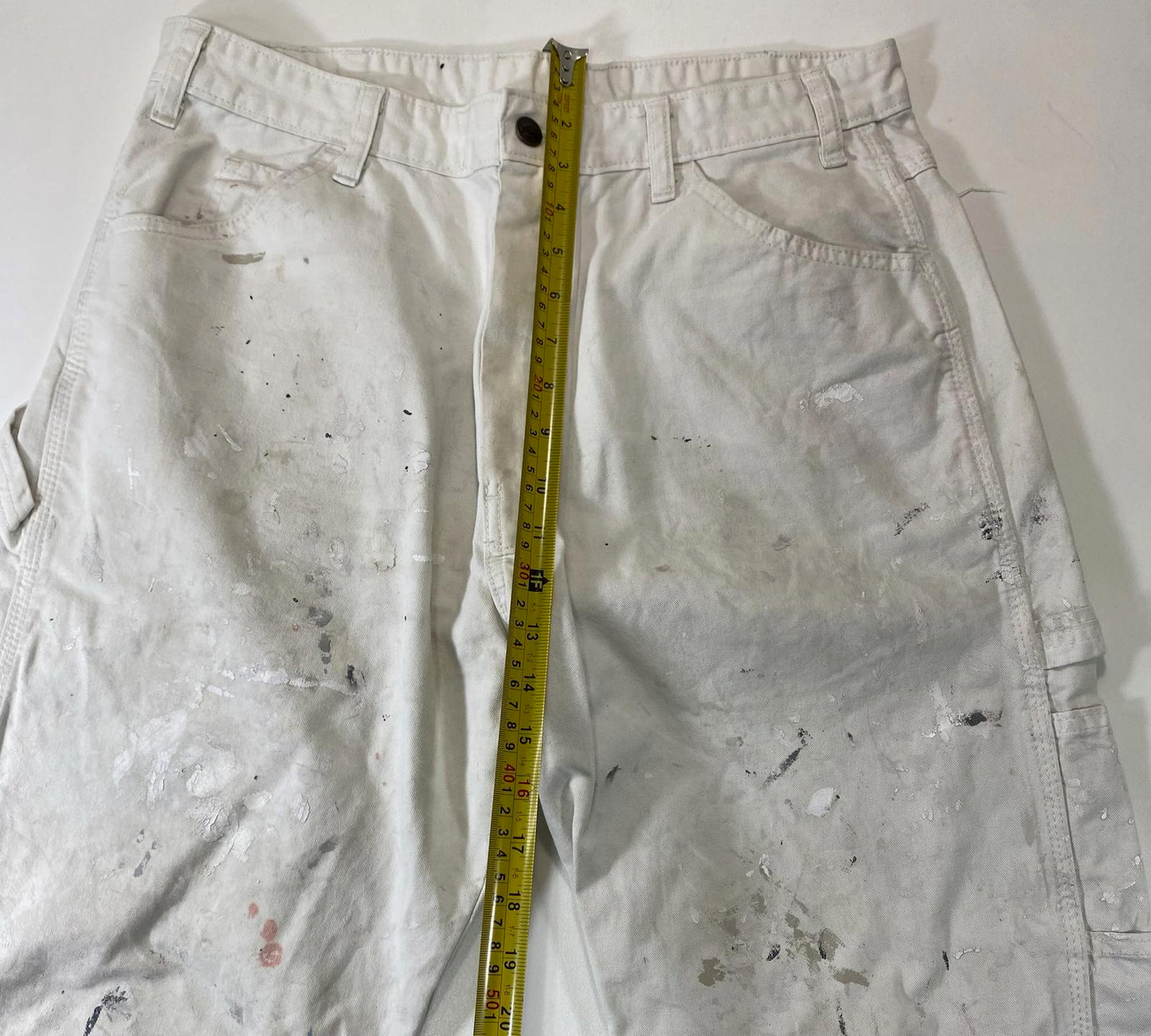 Vintage Dickies White Carpenter Pants w Paint Splatter 34