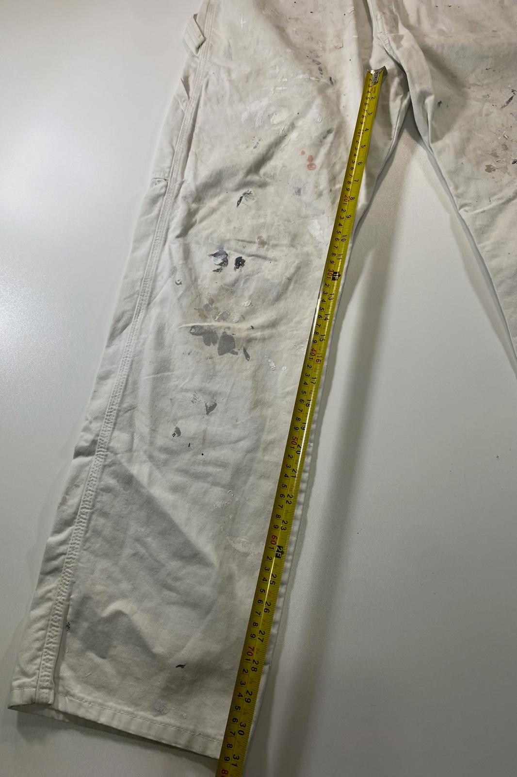 Vintage Dickies White Carpenter Pants w Paint Splatter 34