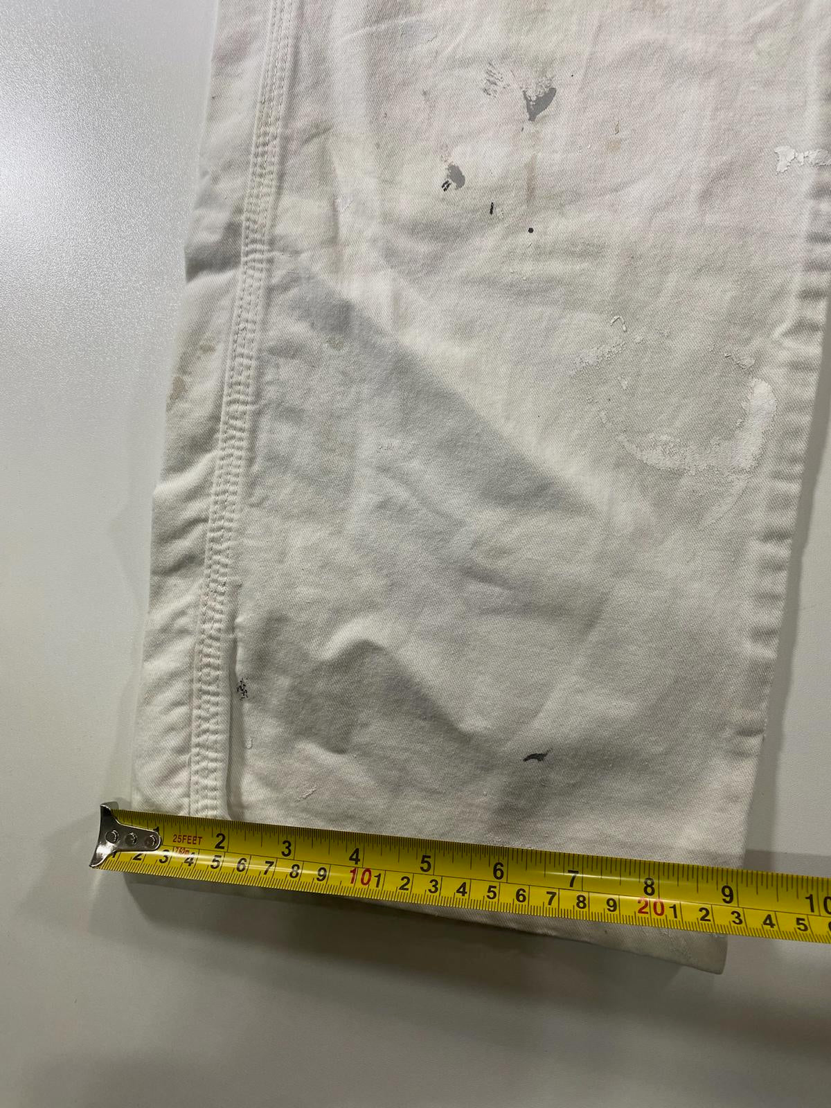 Vintage Dickies White Carpenter Pants w Paint Splatter 34