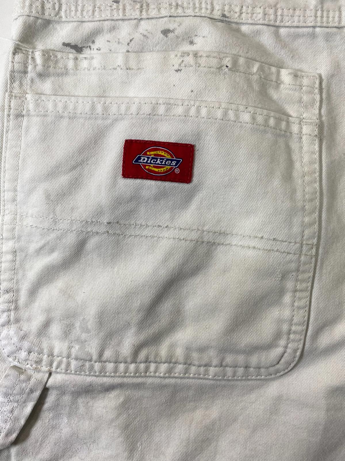 Vintage Dickies White Carpenter Pants w Paint Splatter 34