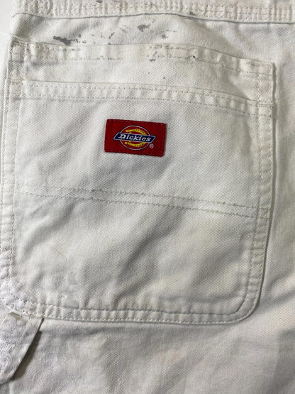 Vintage Dickies White Carpenter Pants w Paint Splatter 34