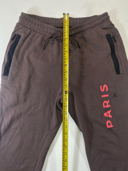 Jordan Paris Brown Jogger Sweatpants with Zippered Pockets M