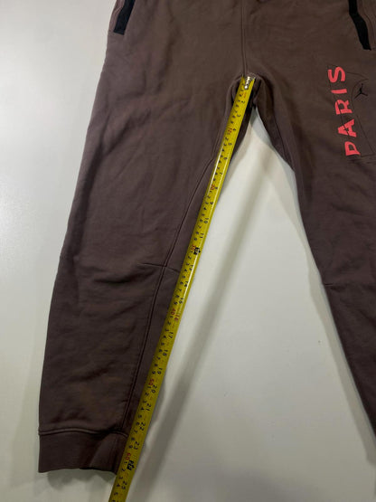 Jordan Paris Brown Jogger Sweatpants with Zippered Pockets M