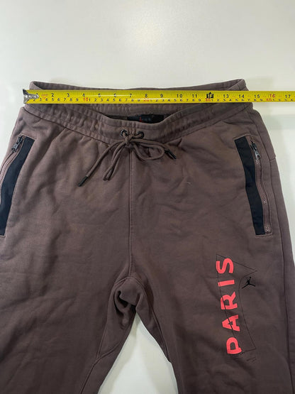 Jordan Paris Brown Jogger Sweatpants with Zippered Pockets M