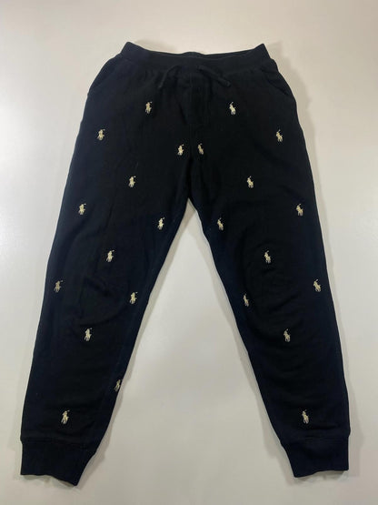 Ralph Lauren Black Jogger Pants Polo Logos youth XL