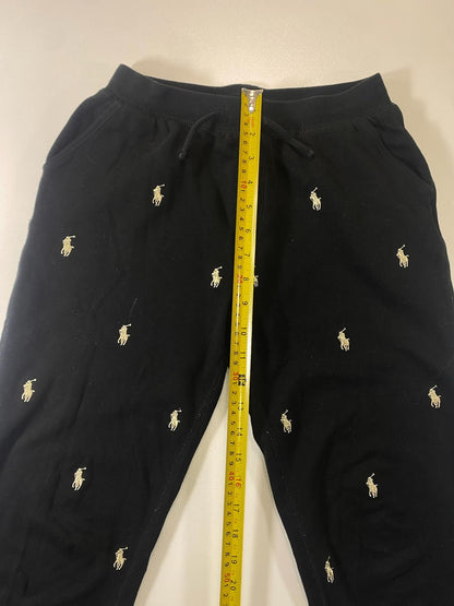 Ralph Lauren Black Jogger Pants Polo Logos youth XL