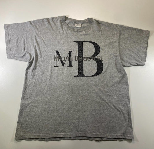 Vintage Miami Beach FL Graphic Grey T-Shirt
