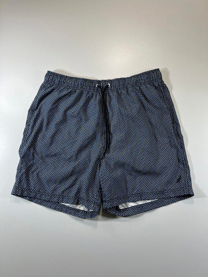 Nautica Men's Navy Patterned Swim Shorts L
