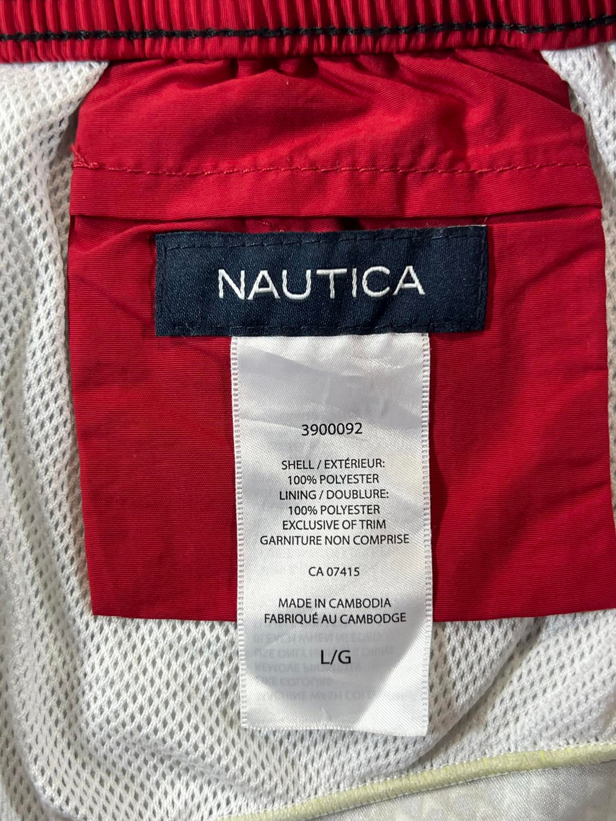 Nautica Men's Navy Patterned Swim Shorts L