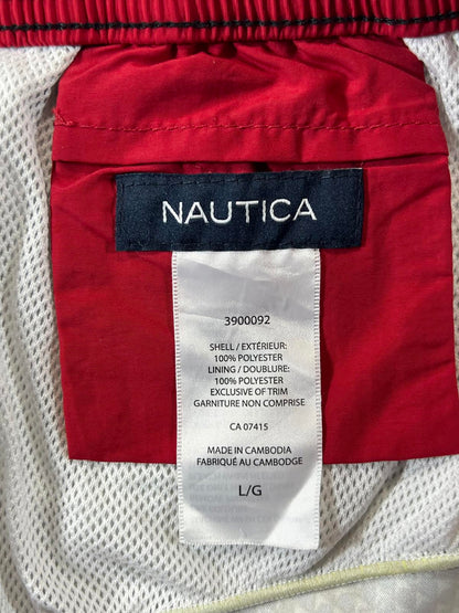 Nautica Men's Navy Patterned Swim Shorts L