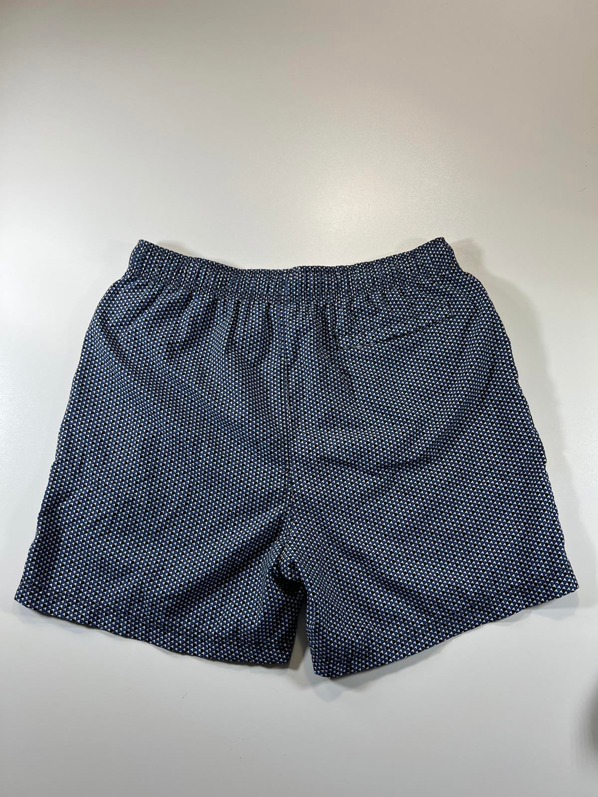 Nautica Men's Navy Patterned Swim Shorts L