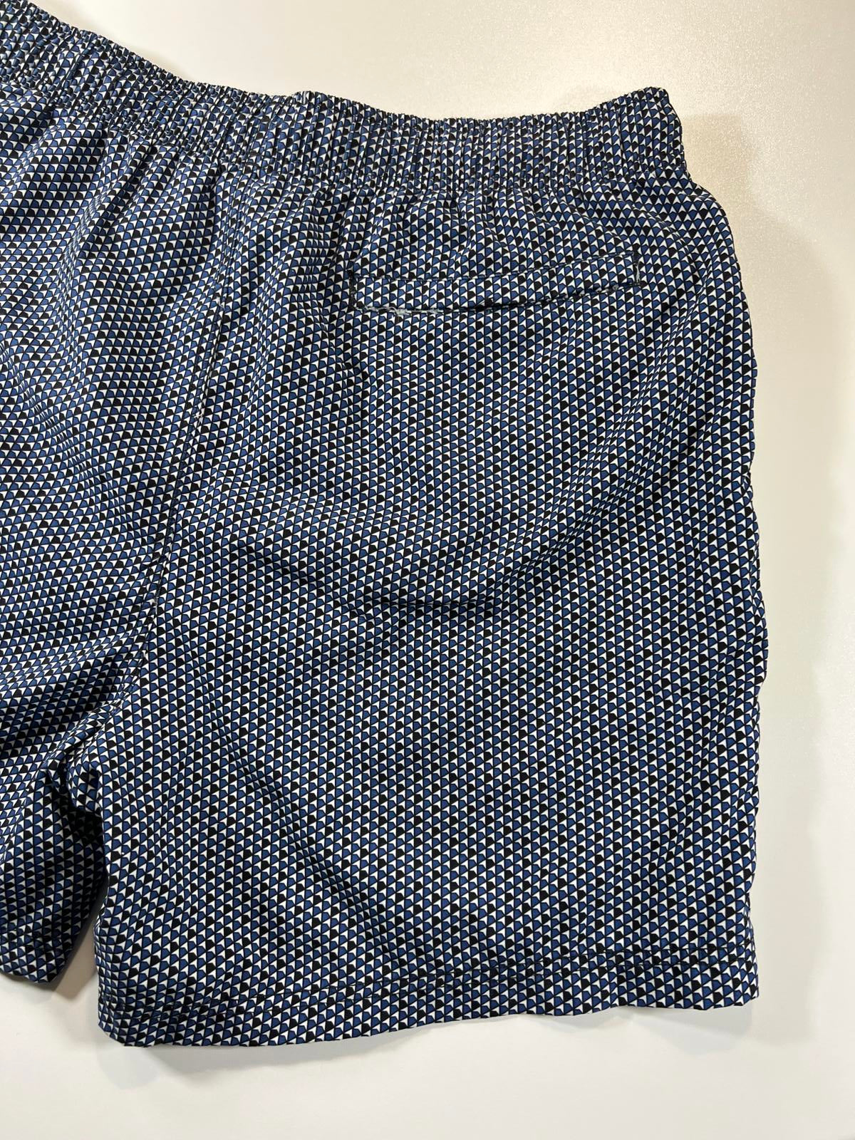 Nautica Men's Navy Patterned Swim Shorts L