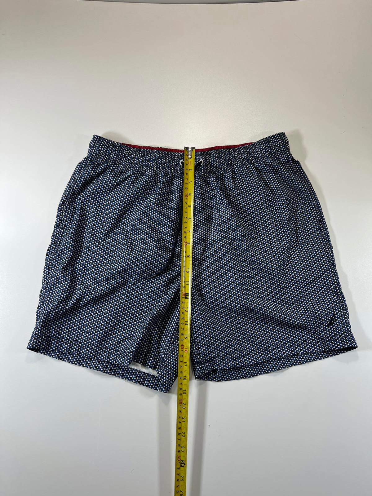 Nautica Men's Navy Patterned Swim Shorts L