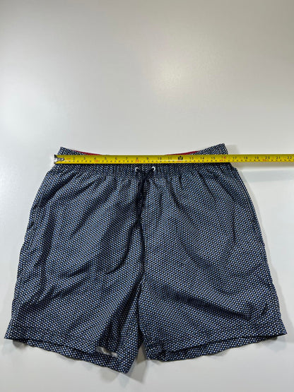 Nautica Men's Navy Patterned Swim Shorts L