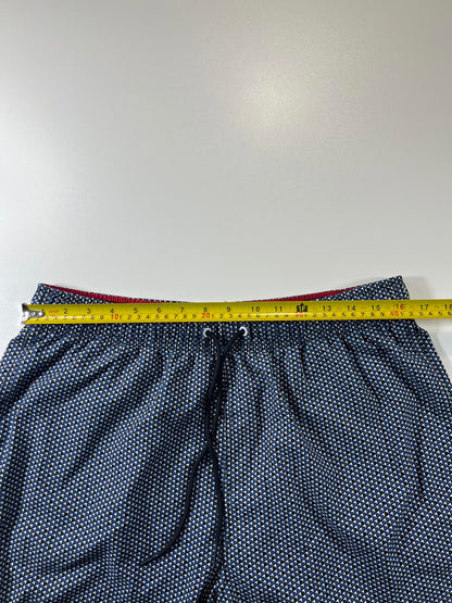 Nautica Men's Navy Patterned Swim Shorts L