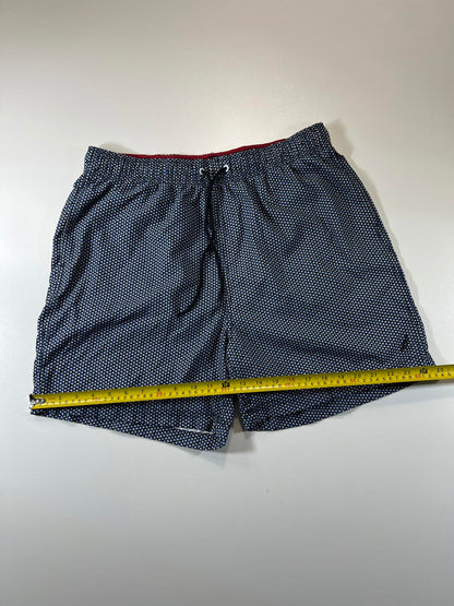 Nautica Men's Navy Patterned Swim Shorts L