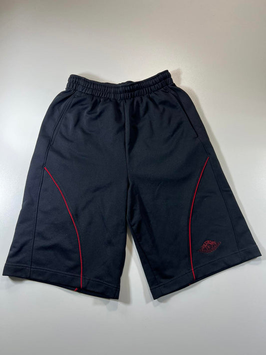 Jordan Black Athletic Shorts with Red Piping Detail Size S