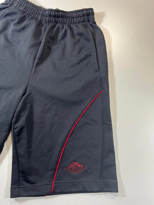 Jordan Black Athletic Shorts with Red Piping Detail Size S