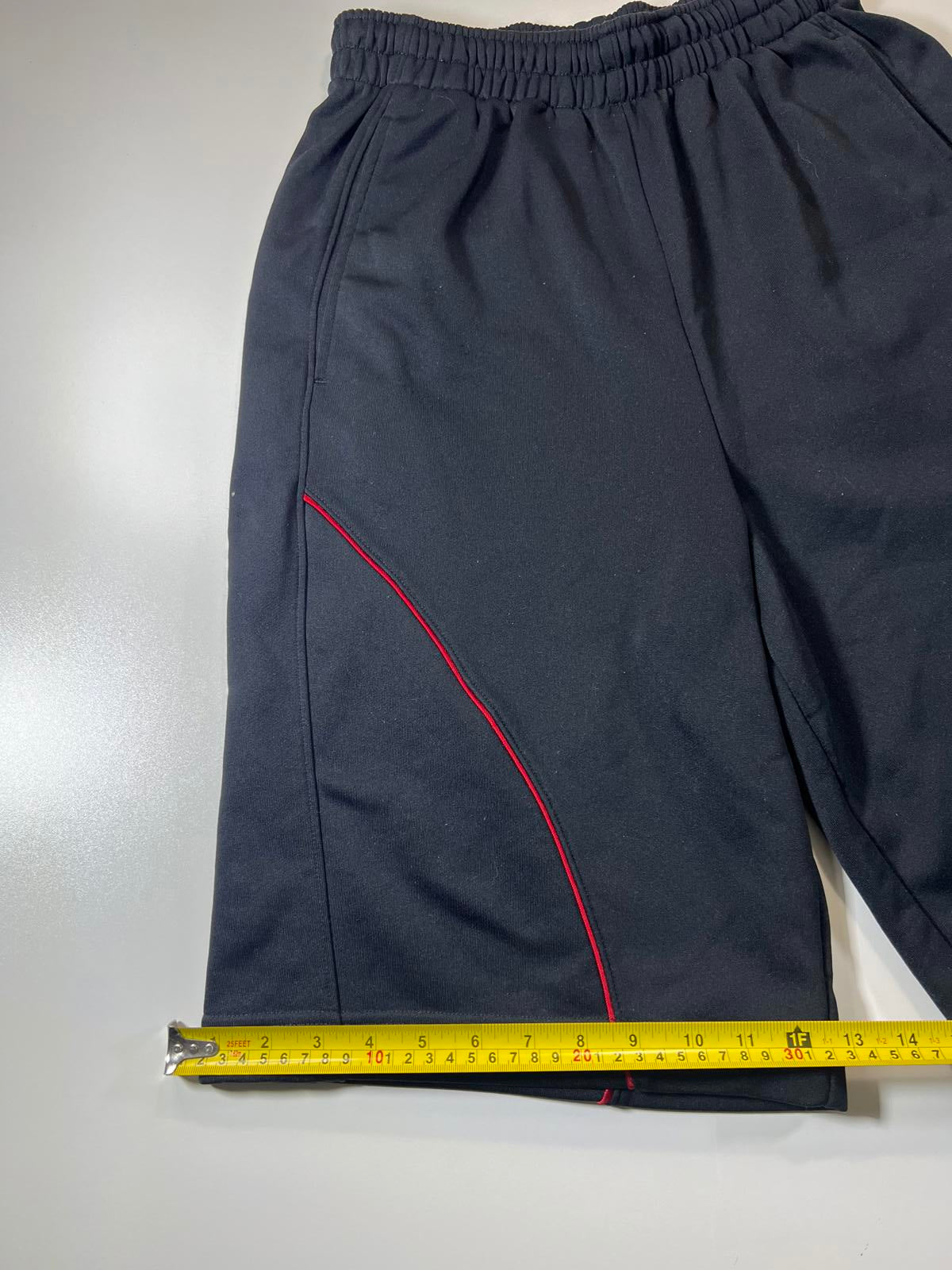 Jordan Black Athletic Shorts with Red Piping Detail Size S