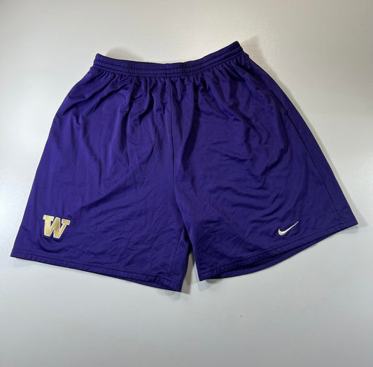 Nike Purple Athletic Shorts with 'W' Logo XL