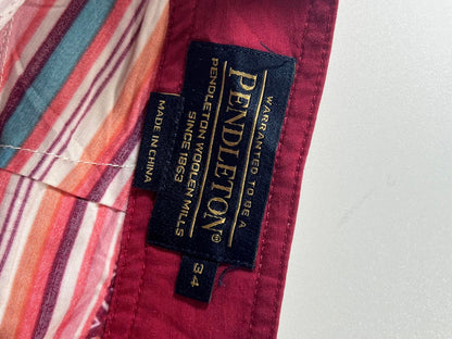 Vintage Pendleton pin Striped Drawstring Shorts 34