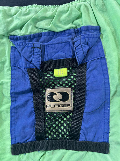 Vintage Hilfiger Green and Blue Men's shorts XL