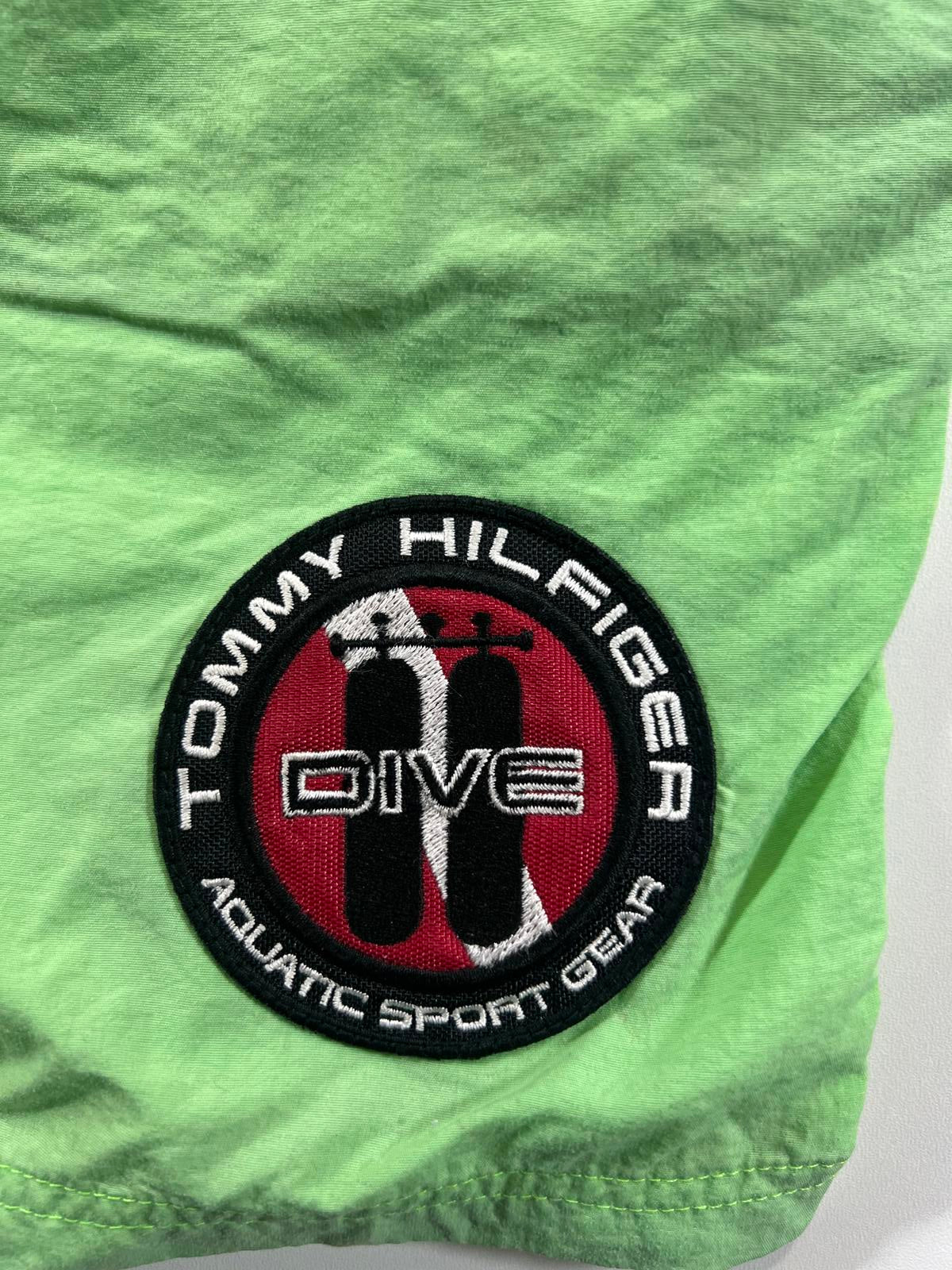 Vintage Hilfiger Green and Blue Men's shorts XL