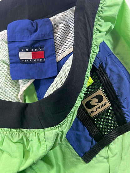 Vintage Hilfiger Green and Blue Men's shorts XL