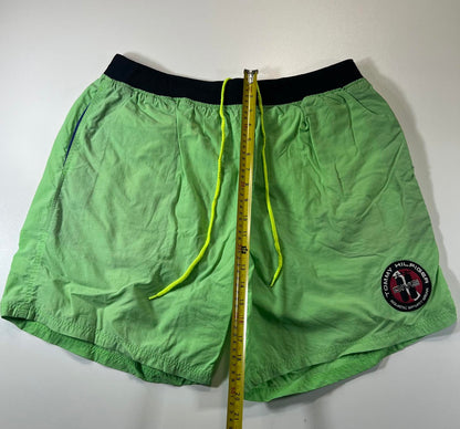 Vintage Hilfiger Green and Blue Men's shorts XL