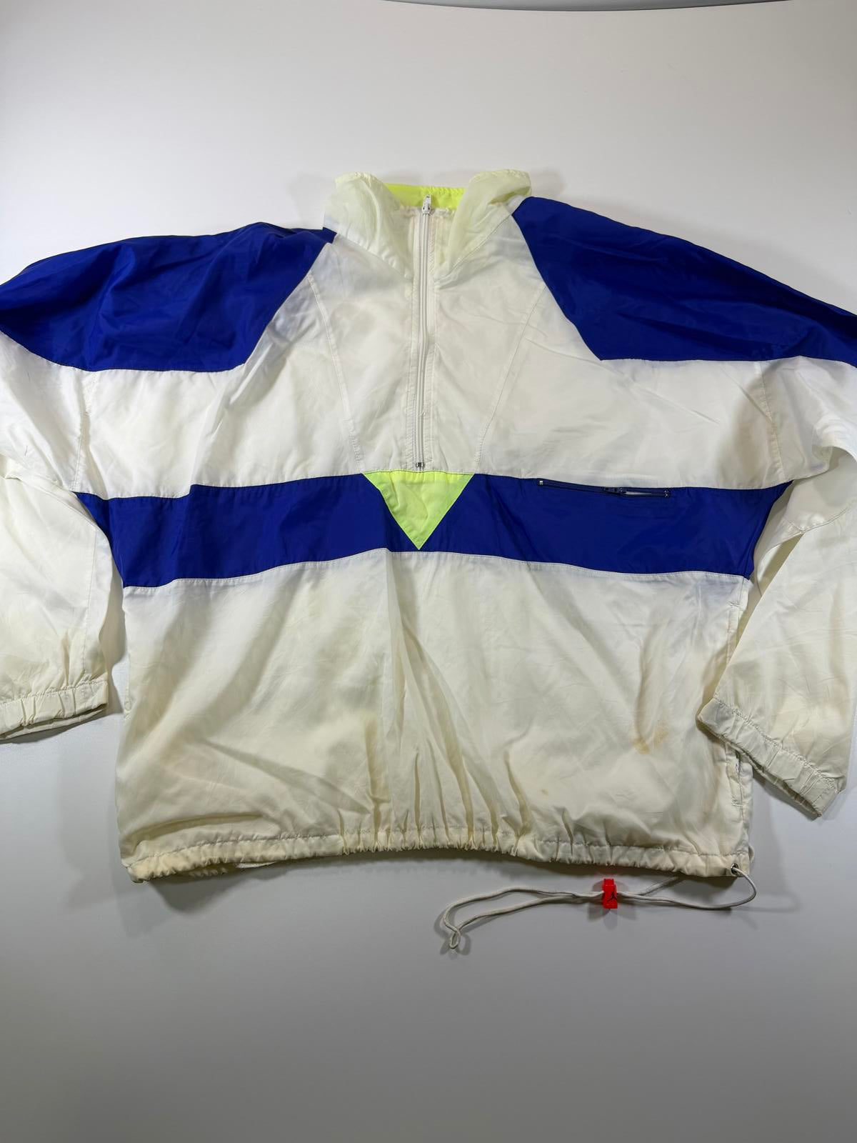 Vintage Nike White and Blue Windbreaker Jacket L