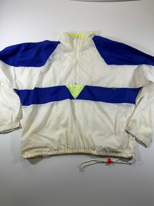 Vintage Nike White and Blue Windbreaker Jacket L