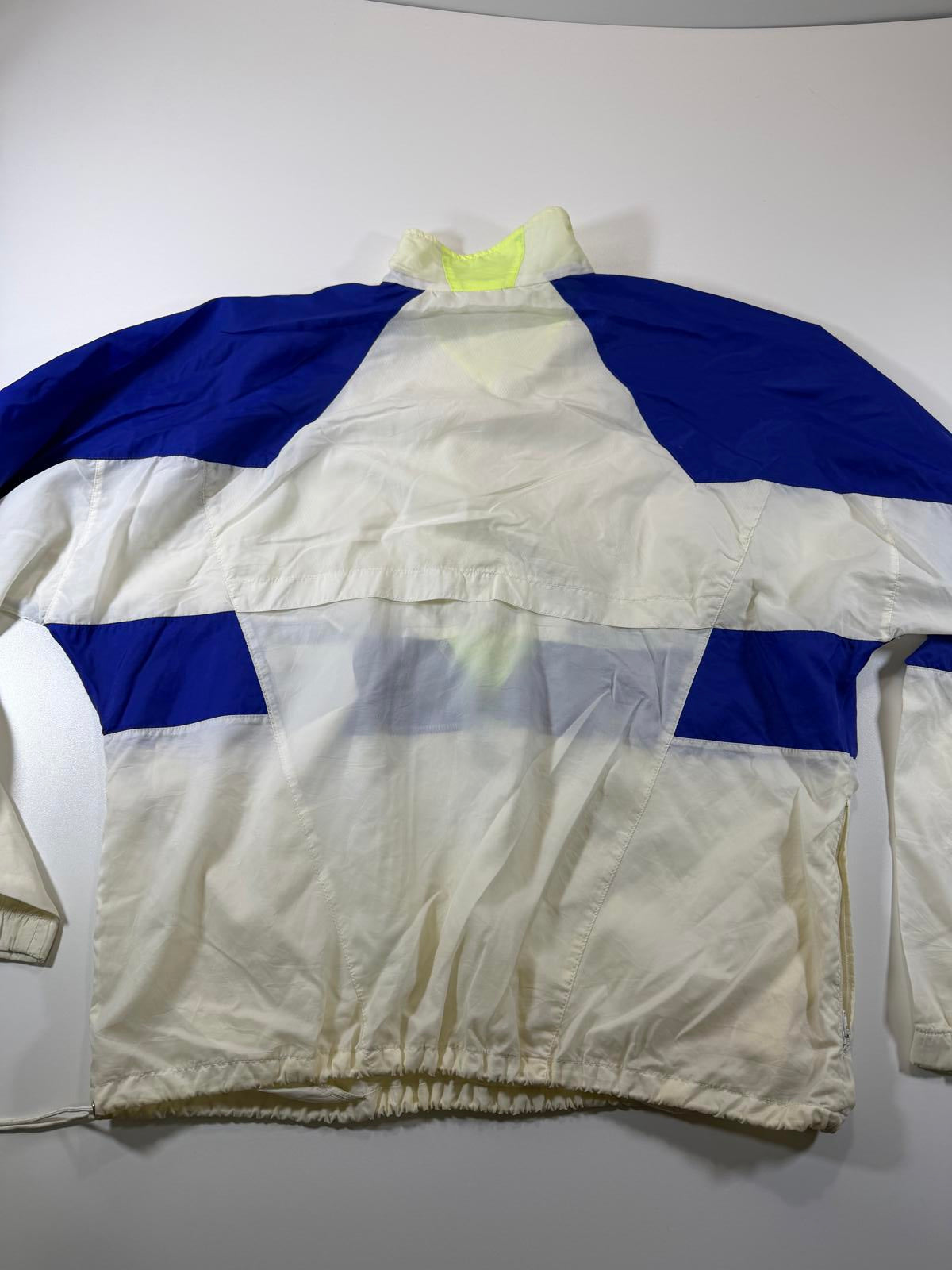 Vintage Nike White and Blue Windbreaker Jacket L