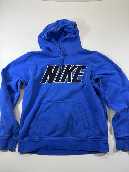 Nike Blue Pullover Hoodie with Black Logo S
