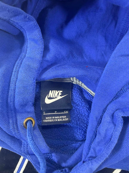 Nike Blue Pullover Hoodie with Black Logo S