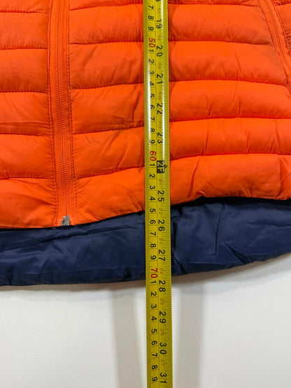 Orange Puffer Vest with Denver Broncos Logo L