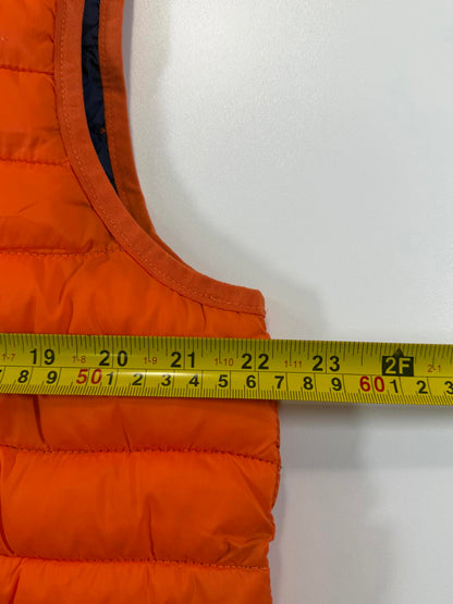 Orange Puffer Vest with Denver Broncos Logo L