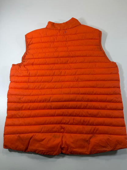 Orange Puffer Vest with Denver Broncos Logo L