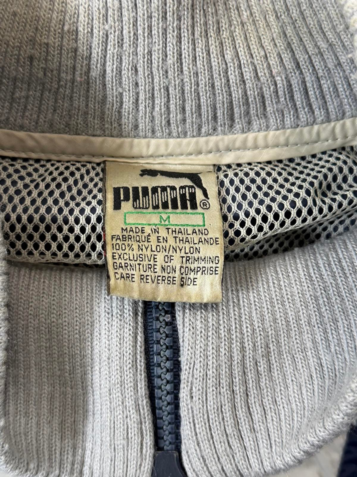 Vintage Puma Navy and Light Grey Pullover Windbreaker Jacket M