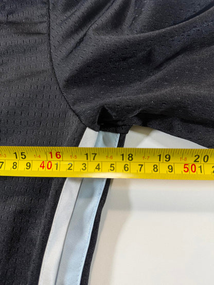 Nike Black Hooded Athletic Jacket with Light Blue and White M