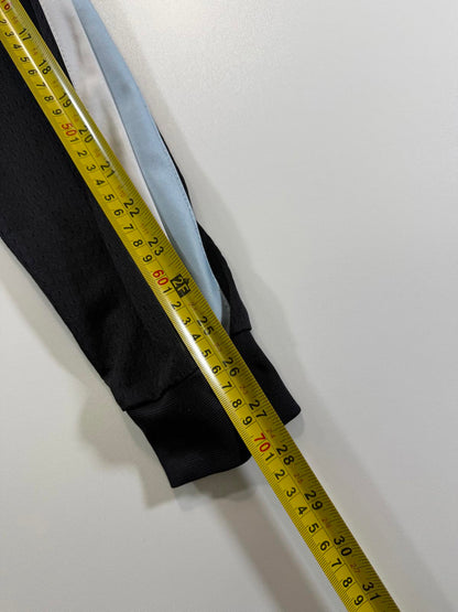 Nike Black Hooded Athletic Jacket with Light Blue and White M